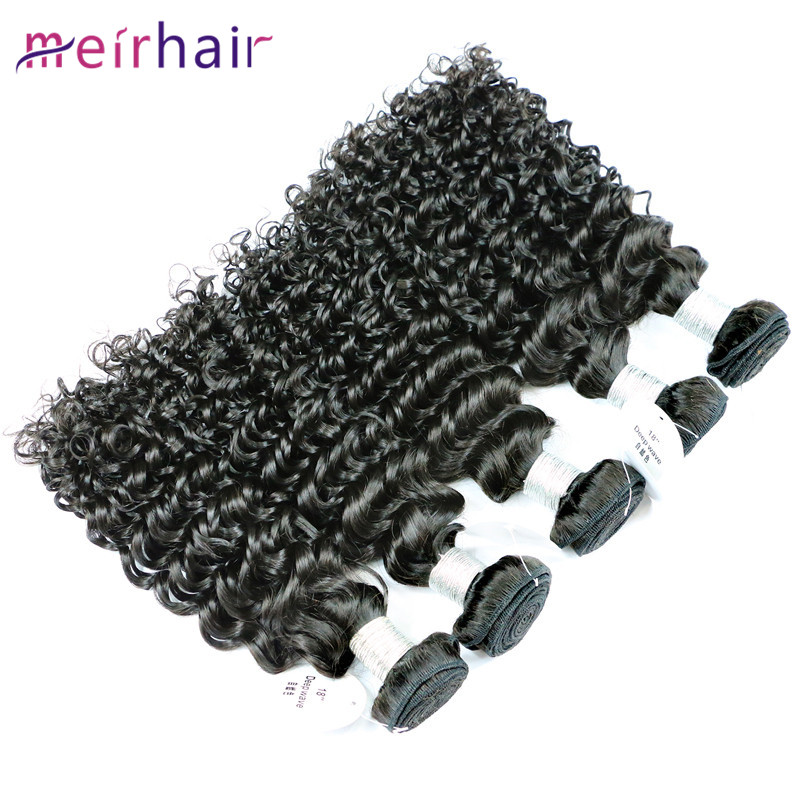 Cambodian Virgin Hair Weft Human Hair Extensions Curly Wavy